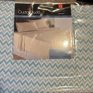 Cuddl Duds Herringbone Queen Flannel Sheet Set NIB